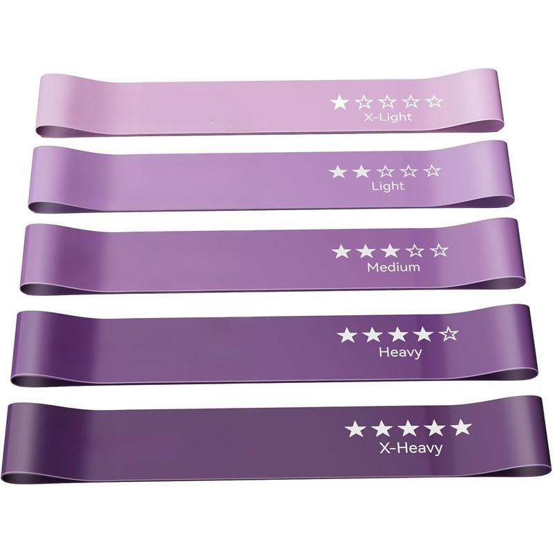 Resistance Bands for Working Out, Exercise Bands with 5 Resistance Levels, Natural Latex Resistance Bands Designed for Home Fitness, Strength Training and Flexibility Exercises