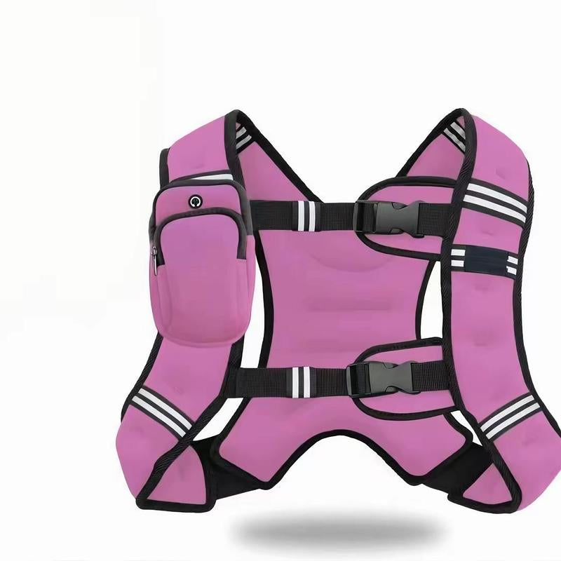 Pink adjustable weighted training vest 6–30 lbs