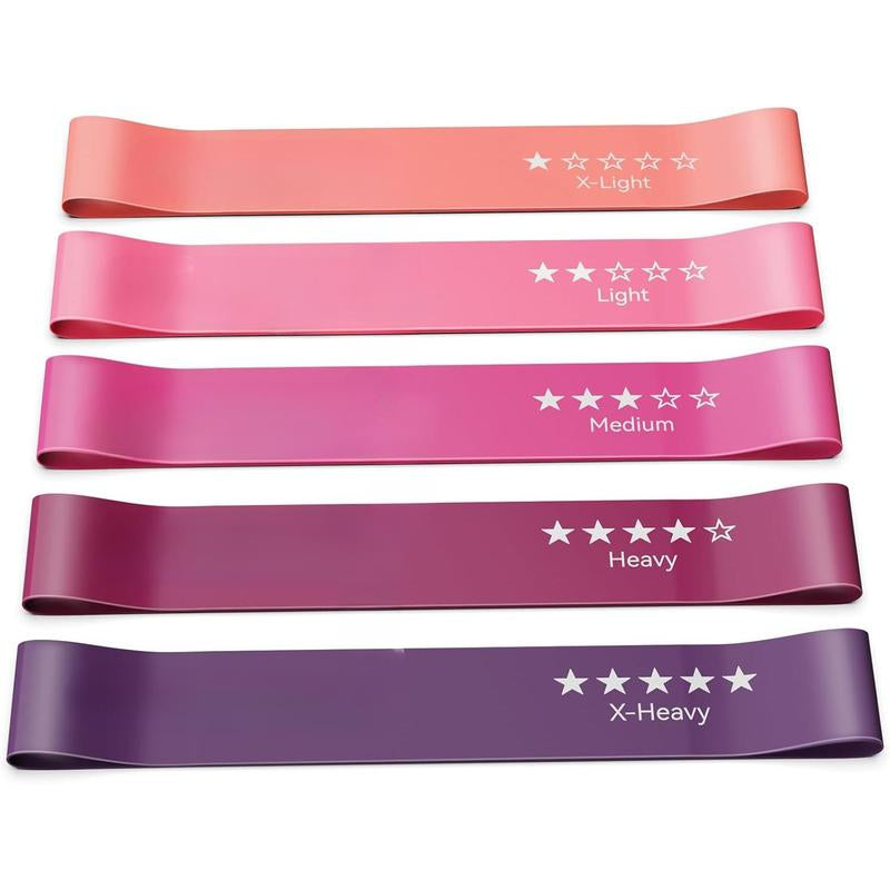 Resistance Bands for Working Out, Exercise Bands with 5 Resistance Levels, Natural Latex Resistance Bands Designed for Home Fitness, Strength Training and Flexibility Exercises