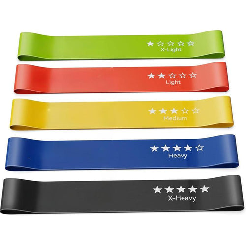 Resistance Bands for Working Out, Exercise Bands with 5 Resistance Levels, Natural Latex Resistance Bands Designed for Home Fitness, Strength Training and Flexibility Exercises